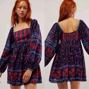 New! Free People Multicolor Long Sleeve Dress